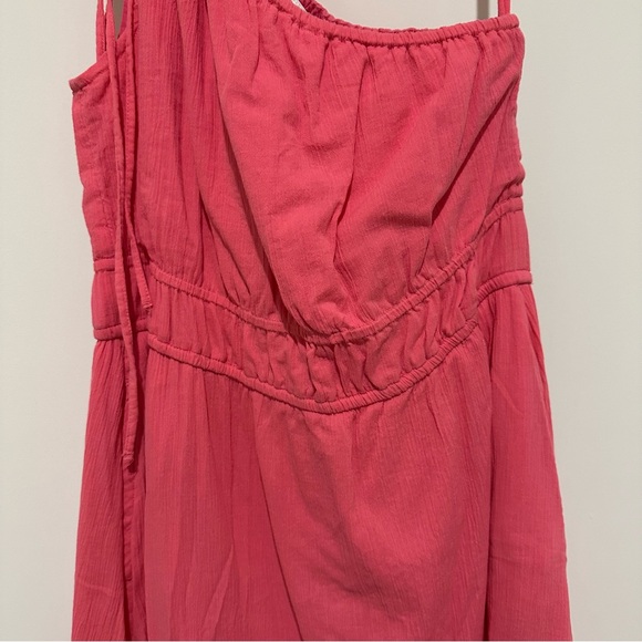 One-Shoulder Pink Midi Dress - Picture 3 of 4